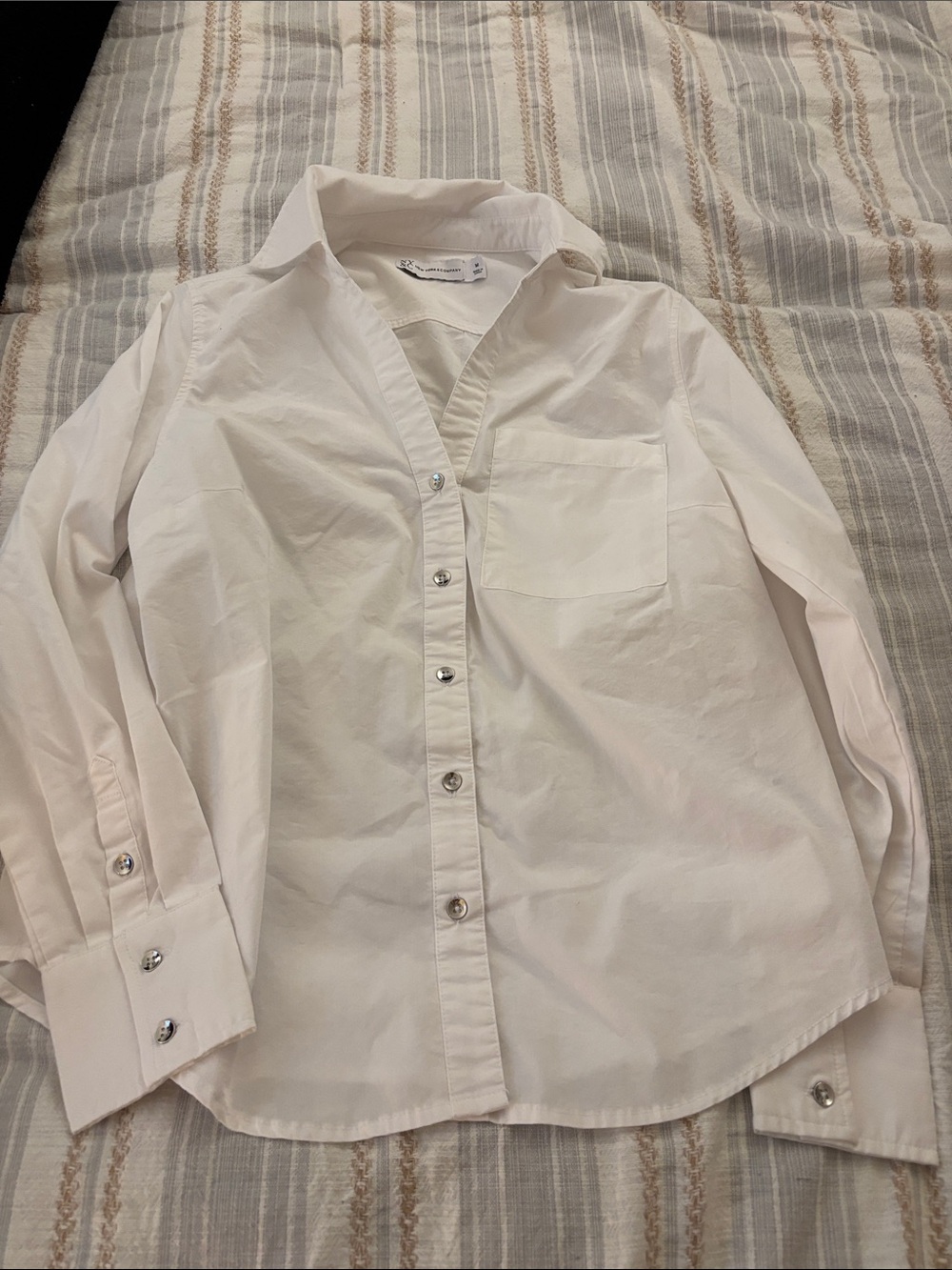 New York & Company White Men's Button-Front Dress Shirt